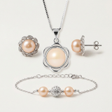 Parure Rose — Collier, Boucles & Bracelet