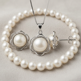 Parure Blanche — Collier, Boucles & Bracelet