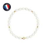 Bracelet MARTHA | Or Jaune & Perle de Culture Ovales Blanches