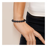 Bracelet NOELYSE | Argent & Perles Noires | 9/10 mm | Fermoir Boule