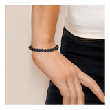 Bracelet NOELYSE | Argent & Perles Noires | 6/7 mm | Fermoir Boule
