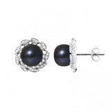 Boucles d'Oreilles COROLLE | Perles Black Tahiti