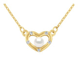 Collier COEUR | Or Jaune & Perle Blanche