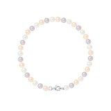 Bracelet NOELYSE | Argent & Perles Multicolores | 5/6 mm | Fermoir Anneau