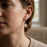 Créoles JANE | Argent & Perles de Culture Roses