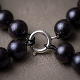 Bracelet NOELYSE | Argent & Perles Noires | 5/6 mm | Fermoir Boule