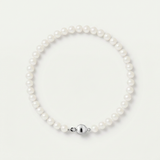 Bracelet NOELYSE | Argent & Perles Blanches | 5/6 mm | Fermoir Boule