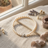 Bracelet NOELYSE | Argent & Perles Blanches | 5/6 mm | Fermoir Boule