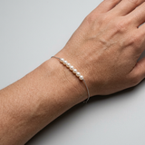 Bracelet NANÉA | Or Blanc & Perles Blanches