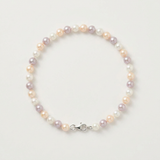 Bracelet NOELYSE | Argent & Perles Multicolores | 5/6 mm | Fermoir Anneau