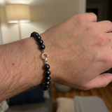 Bracelet NOELYSE | Argent & Perles Noires | 4/5 mm | Fermoir Anneau