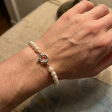Bracelet NOELYSE | Argent & Perles Blanches | 6/7 mm | Fermoir Anneau