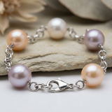 Bracelet NINA | Argent & Perles de Culture Multicolores