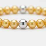 Bracelet Porte Bonheur - Perles d'Eau Douce Dorées & Blanches