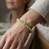 Bracelet Porte Bonheur - Perles d'Eau Douce Vertes