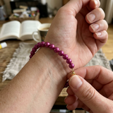 Bracelet Porte Bonheur - Perles d'Eau Douce Rouge Cerise