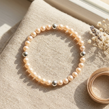 Bracelet Porte Bonheur - Perles d'Eau Douce Roses