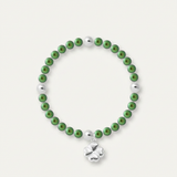 Bracelet Porte Bonheur Trêfle - Perles d'Eau Douce Vertes Intense