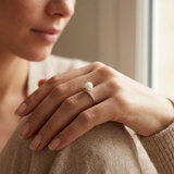 Bague ISODORA | Or Blanc, Diamants & Perle de Culture Blanche