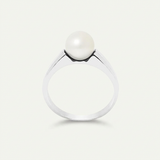 Bague IRINA | Or Blanc & Perle de Culture Blanche - 7/8mm