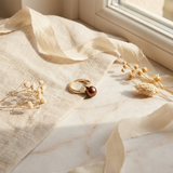 Bague ELISE | Or Jaune & Perle de Culture Chocolat