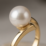 Bague ELISE | Or Jaune & Perle de Culture Blanche