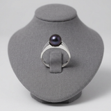 Bague IRINA | Or Blanc & Perle de Culture Black Tahiti - 8/9mm