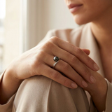 Bague LYSANDRA | Or Blanc & Perle de Tahiti