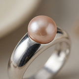 Bague AURORE | Argent & Perle de Culture Rose