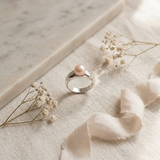 Bague AURORE | Argent & Perle de Culture Rose