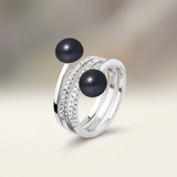Bague TOI & MOI | Argent & Perles de Culture Black Tahiti