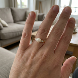 Bague ARIANE | Or Jaune, Diamants & Perle de Culture Blanche