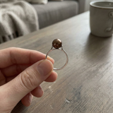 Bague DUCHESSE | Or Blanc & Perle de Culture Chocolat