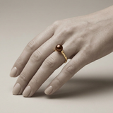 Bague DUCHESSE | Or Jaune & Perle de Culture Chocolat