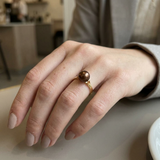Bague DUCHESSE | Or Jaune & Perle de Culture Chocolat