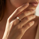 Bague Jonc DIANE | Perle de Culture Blanche