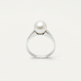 Bague IRINA | Or Blanc & Perle de Culture Blanche - 8/9mm