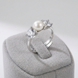 Bague LÉANE | Argent & Perle de Culture Blanche