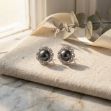 Boucles d'Oreilles COROLLE | Perles Black Tahiti