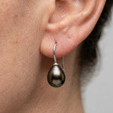 Boucles d'Oreilles DIANA | Or Blanc & Perles de Tahiti