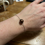 Bracelet Argent & Perle de Culture Chocolat - 8/9mm