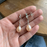 Boucles d'Oreilles TAHORA | Argent & Perles de Culture Roses