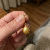 Boucles d'Oreilles TEHANI | Or Jaune & Perles de Culture Poire Dorée