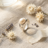 Bague OPALINE | Argent & Perles de Culture Rose