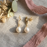 Boucles d'Oreilles TAHORA | Or Jaune & Perles de Culture Blanches