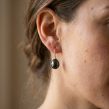Boucles d'Oreilles DIANA | Argent & Perles de Culture Black Tahiti
