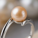 Bague ZIGZAG | Or Blanc & Perle de Culture Rose