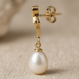 Boucles d'Oreilles TAHORA | Or Jaune & Perles de Culture Blanches