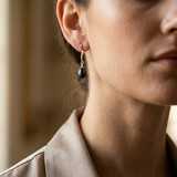 Boucles d'Oreilles TAHORA | Argent & Perles de Culture Black Tahiti