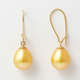 Boucles d'Oreilles TEHANI | Or Jaune & Perles de Culture Poire Dorée